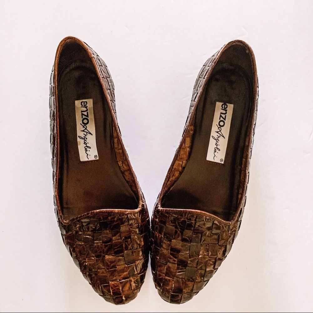 Enzo Vintage Brown Woven Loafers